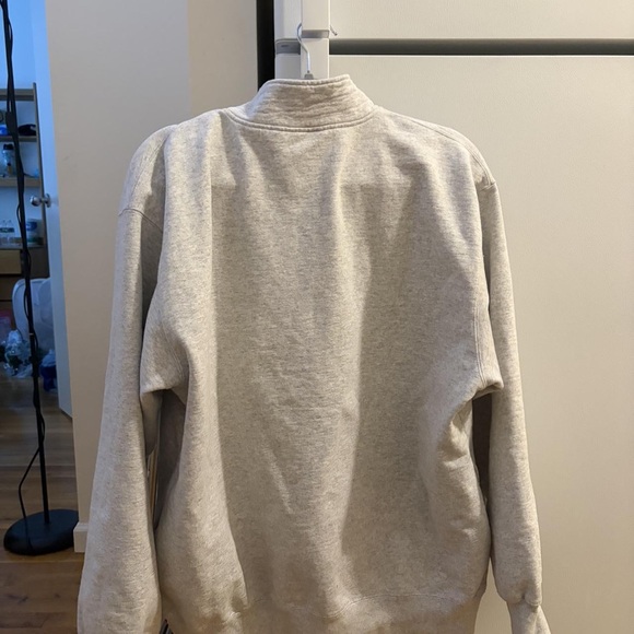 Supreme Gray and Red Half-Zip Sweatshirt - Picture 2 of 2